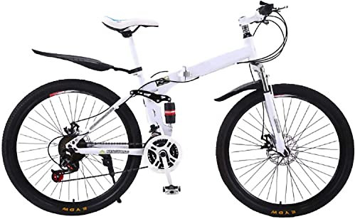 24/26 Zoll Faltbares Mountainbike für Erwachsene, Double Shock MTB Faltbare Outroad-Fahrräder 24-Gang-Doppelscheibenbremse Faltrad für Erwachsene City Faltrad C,24inch