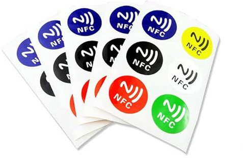 30 x NFC-Aufkleber, selbstklebend, transparent, 144/168 Byte-Speicher auf RF-störenden Oberflächen