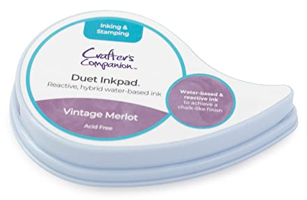 Crafter's Companion Duet Water-Based Ink Pad – Vintage Merlot – Gives A Wonderful Chalk-Like Finish