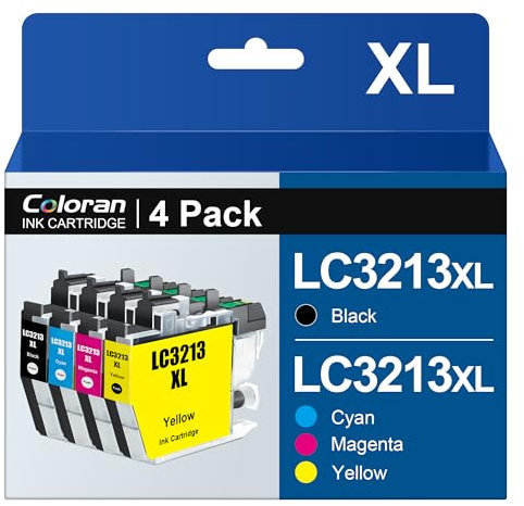 Coloran LC3213 LC3211 Kompatibel für Brother LC3213 LC3211 LC 3213 LC 3211 Patronen, für Brother MFC-J497DW Druckerpatronen DCP-J572DW MFC-J491DW MFC-J890DW MFC-J895DW DCP-J772DW DCP-J774DW (4er-Pack)