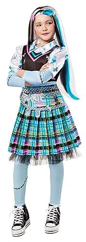 Rubies Frankie Stien Deluxe Kostüm für Mädchen, Kleid, Gamaschen, Gürtel und Clip, offizielles Monster High Kostüm für Karneval, Weihnachten, Geburtstag, Party und Halloween Halloween