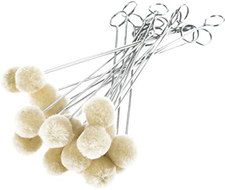 SEWACC 10pcs Wool Daubers Ball Brushes, Leather Dye Tool with Metal Handle Wool Daubers Dying Brush for DIY Crafts Projects