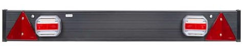 Jbm Barra para remolque de 1100 mm x 140 mm, 2 luces LED y 2 reflectores triangulares
