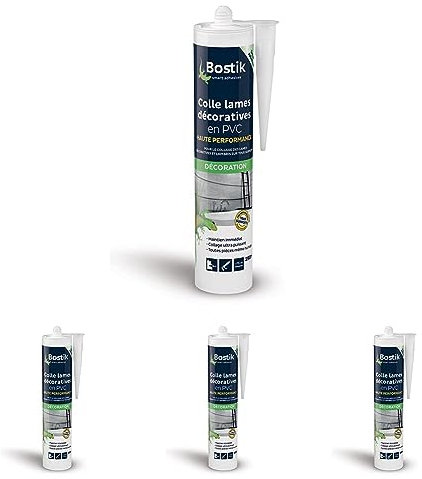 Cartouche Colle Lames Dàccoratives PVC - 290 ml (Lot de 4)