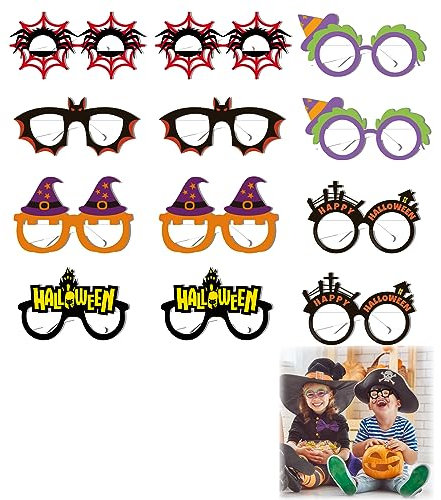 beejune Lustige Brillen Party, Party Zubehör Erwachsene, Partybrillen, Partybrillen Set, Kiss Me Brille Party, Party Brillen Sets, For Children Luau Summer Beach Birthday Party(Pack of 12)