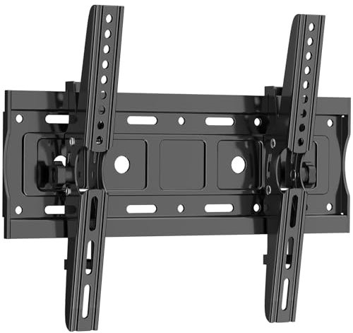 GLWIXY TV-Halterung für die meisten 32-68 Zoll Fernseher, 32 40 42 43 50 55 58 60 Zoll Universal Tilt TV Wandhalterung, Max VESA 400 x 400 mm mit Tragfähigkeit 59,9 kg, flache flache Wandhalterung