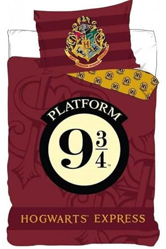Bettwäsche Harry Potter – 1 Bettbezug 140 x 200 cm + 1 Kissenbezug 63 x 63 cm (Bettwäsche Harry Potter – A)