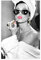 ZAPORA Audrey Hepburn Lippenstift-Poster, Leinwandposter, Wandkunst, Dekordruck, Bild, Gemälde für Wohnzimmer, Schlafzimmer, Dekoration, ungerahmt, 30 x 45 cm