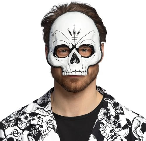 Boland 72368 - Maske Totenkopf, Faschingsmaske für Kostüme, Halloween, Karneval und Mottoparty