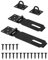 Sheryl&Rain Moraillon de Porte Cadenas, 2pcs Fermoir de Loquet Porte Exterieur, 4 et 5 Pouces Acier Inoxydable Moraillon de Verrou Porte Exterieur avec Vis pour Placard Garage Fermeture Porte(Noir)