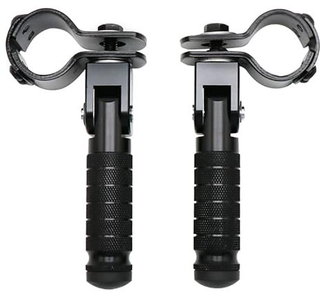Cale Pied Moto 2 pièces M8 Universel Moto Repose-Pieds pliants Passager Repose-Pieds pédale arrière Repose-Pieds Ensemble CNC Aluminium Moto Partie Repose Pied Moto (Color : Black)