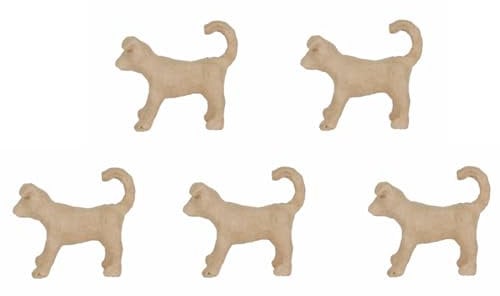 Décopatch AP153Opack - Packung 5 Träger zum Verzieren, aus Pappmaché, Hund - Jack Russel, 11x3,5x8,5 cm, Kraftbraun, 1 Pack