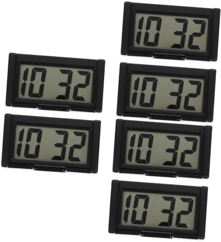 Gatuida 6 Sätze Auto elektronische Uhr Auto-Klebeuhr Fahrzeugklebeuhr Digitaluhr uhr für auto car clock Kfz Uhr herrenuhren Auto-Lüftungsuhren digitale Autouhr Mini Wagen Tischuhr Plastik