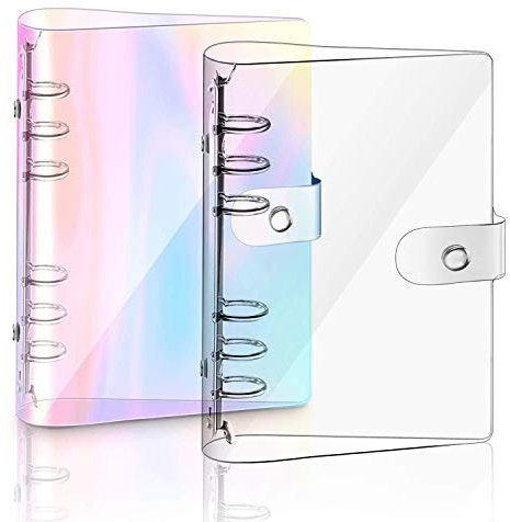 2 pezzi A5 Rainbow Soft PVC Notebook - Cover trasparente per notebook in PVC Soft Loose Leaf Personal Planner