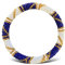 Yvelise Bracelet femme Népalais en perles Dhangadhi authentique- Fait main au Népal - Bleu Blanc Or