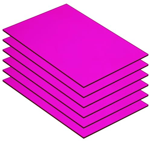 QUARKZMAN 6 Piezas Láminas de Acrílico PMMA Transparente de Colores 7 X 5 Láminas de Acrílico Morado para Proyectos de DIY, Arte, Manualidades, Corte Laser Y Grabado