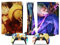 MaD Vision® Extra-Haltbares Skin-Set aus Vinyl für PS5 Disc + 5 Paar Aiming Rings | Kratzfestes Aufkleber-Set für Playstation 5 + 2 Controllers – für One Piece Manga Design