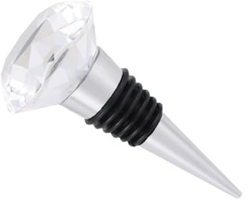 LABRIMP Kristall Weinflaschenverschluss Metall mit Silikon Dichtungsring Diamond Stopfen für Rotwein Bier und Getränke Party und Geschenkverschluss
