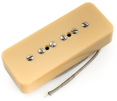 Musiclily Pro P90-MHA Alnico 5 Micro P90 Soapbar Chevalet Pickup High Output pour Guitare électrique, Crème