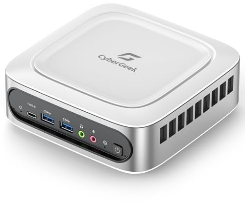 CyberGeek Mini PC Gaming, 11ª generación Core i9-11900H (8C/16T, hasta 4.9GHz), 32GB DDR4 1TB PCIe SSD Mini Computer Linux, 4K Triple Display (DP/HD/Type-C), 6 puertos USB, Dual LAN, Wi-Fi 6, BT5.2