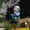 JARPSIRY Angelstatue, Gartendekoration, sitzende Fischfigur aus Kunstharz, für Außenbereich, Hof, Teich, Pool, Aquarium, Pflanzgefäß, Ornamente, Geschenk (Alter Mann)