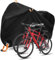 toptrek Fahrradabdeckung 210D Oxford-Gewebe Fahrradgarage Outdoor Hochwertige Fahrrad Abdeckplane mit Schlossösen Sonnenschutz Reißfestigkeit mit Beutel (Schwarz, 220x120x110cm für 3 Fahrräder)