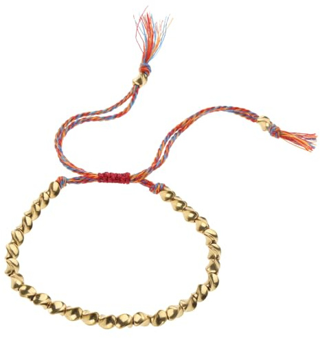 Avejjbaey Bracelet tibétain bouddhiste porte-bonheur en corde de cuivre tissé à la main avec perles de protection et amulette