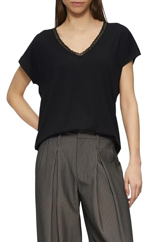 QS Modalmix-Shirt mit Spitzenblende