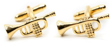 Miniblings Trompete Manschettenknöpfe Instrument Band Bläser Musik Gold - Origineller Modeschmuck | Herrenschmuck Manschettenknopf Hemdknöpfe Cufflinks I Holzbox inklusive