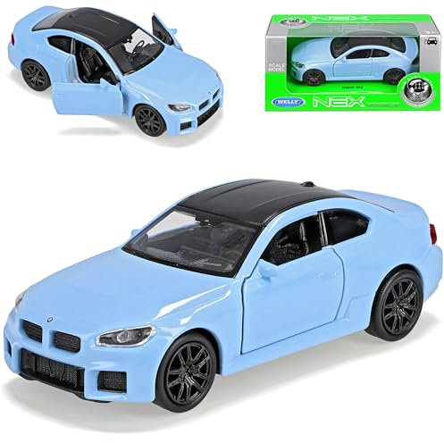 Welly B*M*W 2er M2 G87 Coupe Blau 2. Generation Ab 2023 ca 1/43 1/36-1/46 Modell Auto mit individiuellem Wunschkennzeichen