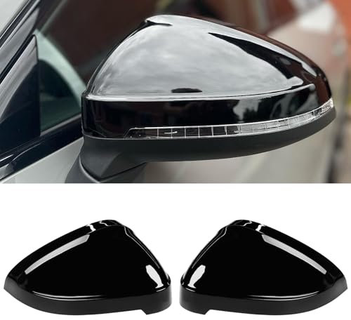 TTCR-II 2PCS Kompatibel mit Auto Spiegelkappen Audi A4 A5 B9, Links Rechts Rückspiegel Abdeckung für A4 A5 RS4 B9 S5 RS5 2017 2018 2019 2020 2021 2022 2023 Seitenspiegel ohne Side Assist (Schwarz）