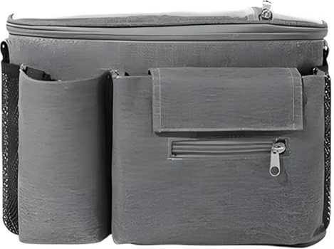 Organisateur pour poussette | sac organisateur étanche avec poche transparente tactile | compartiment étanche transparent avec contrôle tactile et design ajusté pour Voyage en voiture et passeg, gris