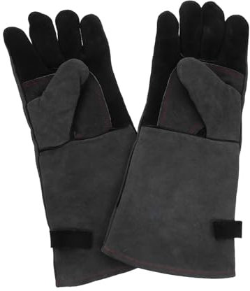 HOMSFOU 1 Paar Grillhandschuhe Heizhandschuhe Hitzebeständige Handschuhe Arbeitshandschuhe Arbeit Handschuhe Kaminhandschuhe Lagerfeuer-Handschuhe Komplett gefüttert