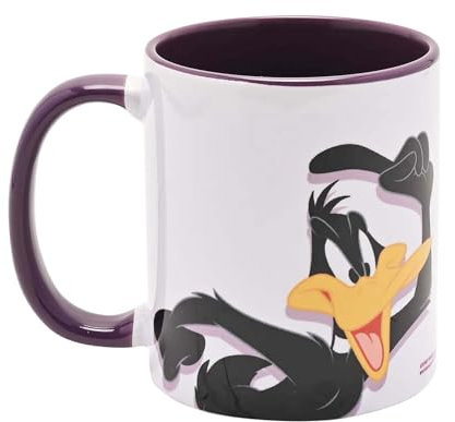 Widdop and Co Looney Tunes Daffy Duck Ceramic Purple Mug (320ml / 11oz)| Warner Bros Official Merchandise | Funny Novely Cartoon Gift for Adults & Kids | Tea, Coffee & Hot Drinks Drinking Cup