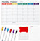 GROWNEER 2-Pack Magnetic Dry Erase Calendar Set – A3 Monthly & A5 Daily Whiteboards for Fridge or Non-Magnetic Surfaces – Includes 6 Markers, 1 Eraser & 12 Round Double-Sided Stickers