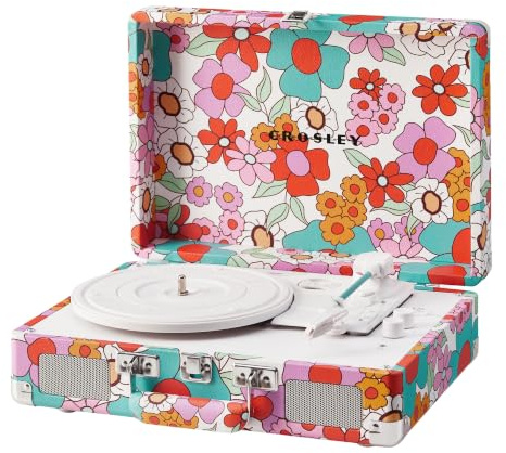 Crosley Cruiser Plus Turntable - Bluetooth Record Player, Groovy Floral