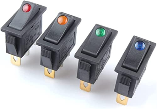 Kippschalter, 4er-Pack Mikroschalter, Wippschalter, 3/4-polig, Ein/Aus, 6-30 A, 250 V, Kupfer-Silber-Kontakte