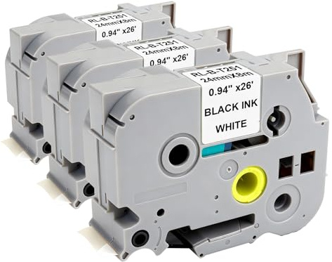3x TZe-251 TZe251 24mm x 8m kompatibel für Brother TZe-251 TZ-251 Bänder | für Brother P-touch Schriftband PT-P700 PT-P750W PT-E500VP PT-2430 PT-D600 PT-9700PC Cube, Laminiert Schwarz auf Weiß