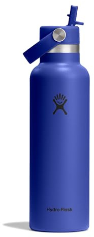 Hydro Flask – Standard Flex Straw Cap 621 ml (21 oz) Bottle, Capri Blue | Edelstahl, auslaufsicher, passend für Getränkehalter – Kalt 24 Std. isoliert – Capri Blue