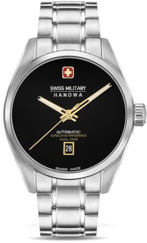 Swiss Military Hanowa SMWGL0006204 Majestic Pioneer Onyx Herrenuhr Automatik 41mm Swiss Made Saphirglas 10 ATM Edelstahlarmband Silberfarben