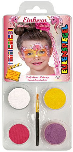 Eulenspiegel 204993 - Schmink-Set Einhorn, für ca. 40 Masken, Schminkfarben, Karneval, Mottoparty