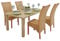 vidaXL Esszimmerstühle 4 STK., Esszimmerstuhl mit Rückenlehne, Essstuhl Küchenstuhl mit Holzrahmen, Rattanstuhl Stuhl für Esszimmer Küche, Natur Rattan Braun