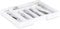 Relaxdays cutlery tray drawer, extendable, variable width, 5 - 7 compartments, bamboo organizer, 37.10 x 31.80 x 5.20, white