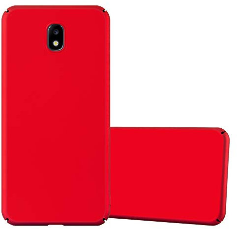 cadorabo Coque pour Samsung Galaxy J7 2017 en Metallic Rouge - Housse Protection Rigide en Plastique Dur avec Anti-Choc et Anti-Rayures - Ultra Slim Fin Hard Case Cover Bumper