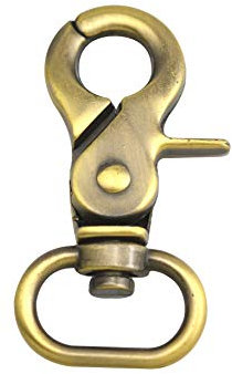 Wuuycoky Karabinerhaken, antikes Messing, ovaler Ring, mittelgroß, olivfarben, Karabinerverschluss, drehbar, Schnapphaken, Zinklegierung, LEN:2.1,oval ring inner Diam:0.8,6Pcs