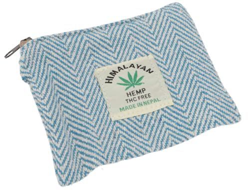 GURU SHOP Ethno Portemonnaie, Geldbeutel aus Stoff - Hellblau, Unisex - Erwachsene, Baumwolle, 10x10x1 cm