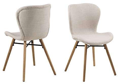 AC Design Furniture Esszimmerstuhl Sabine, B: 47 T: 56 H: 82,5 cm, Stoff, Sand