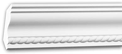 PRO[f]home® - Cornice Moulding 150194 Decorative Moulding Crown Moulding Coving Cornice Neo-Empire Style White 2 m Profhome