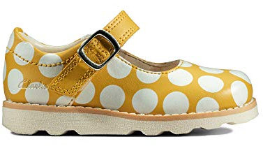 Clarks Girl's Crown Jump Ballet Flats, Yellow Yellow Interest Yellow Interest, 6 UK Child Wide