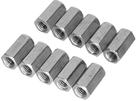 Samfox Tuerca Larga Varilla Metrica 10 Tuercas Largas Empalmes Varilla Metrica 10 Varillas Roscadas Conector de Acoplamiento Métrica 10 Piezas (tamaño : M6 18)